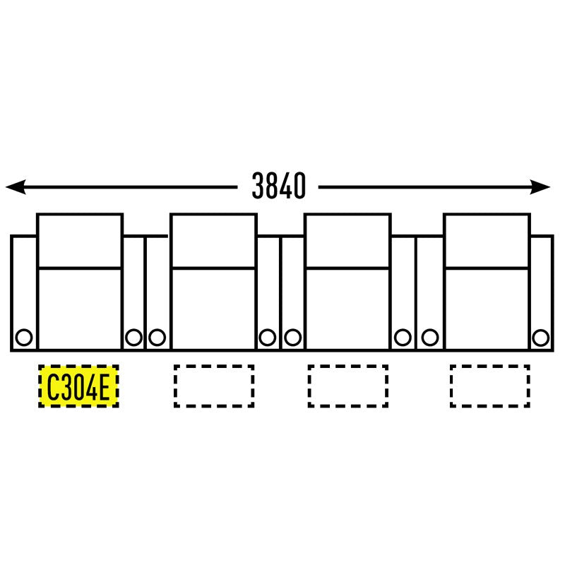 4 Seater - Straight - Double Cup Middle