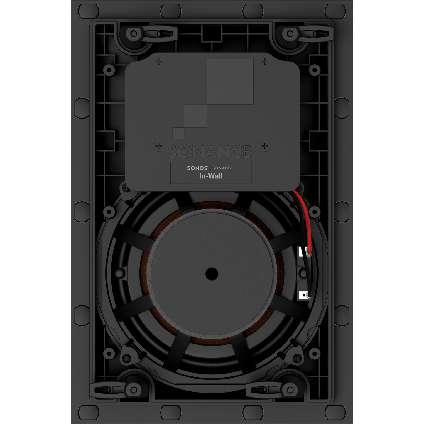 Back view of the in-wall speaker housing