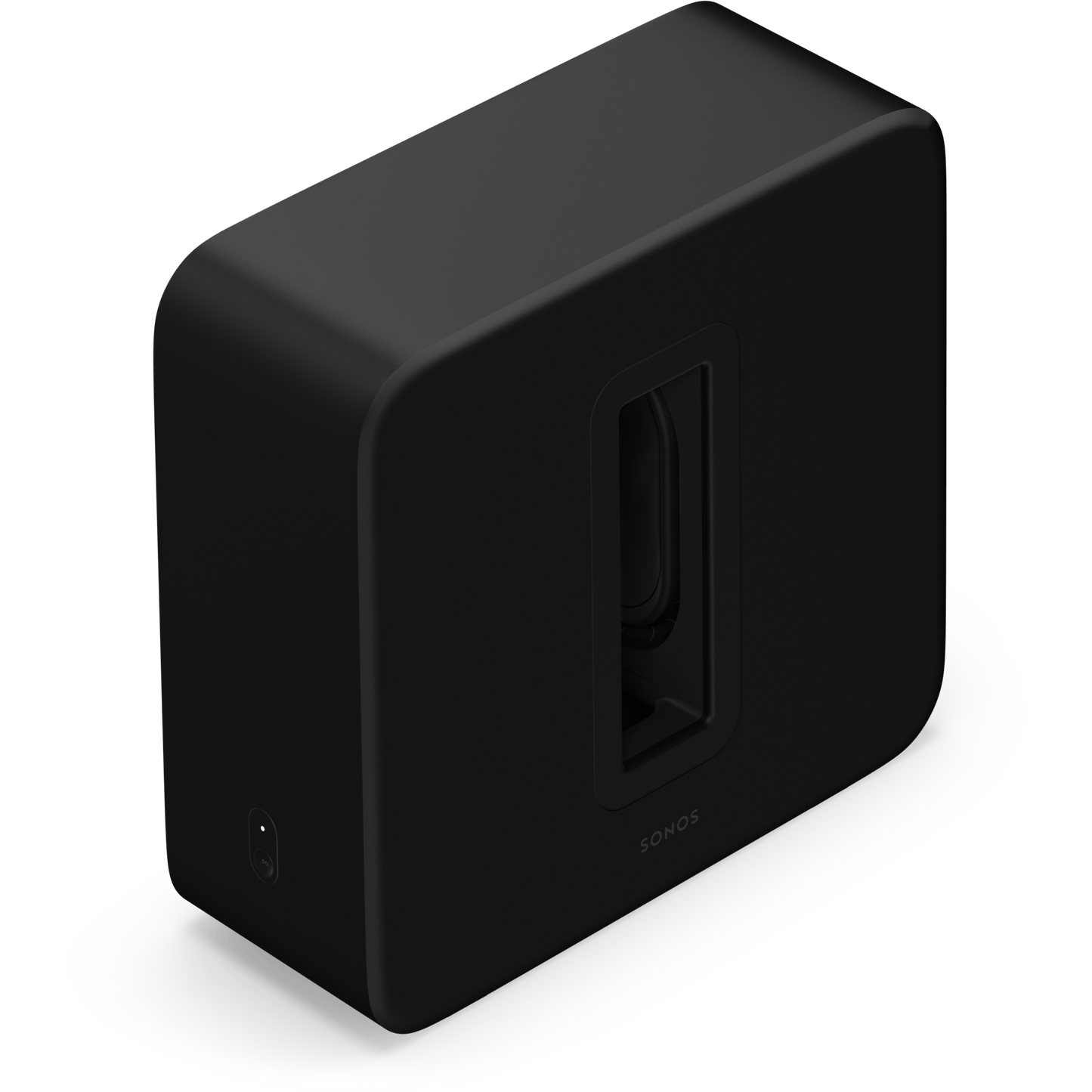 Sonos Sub 4 in Black, angled view