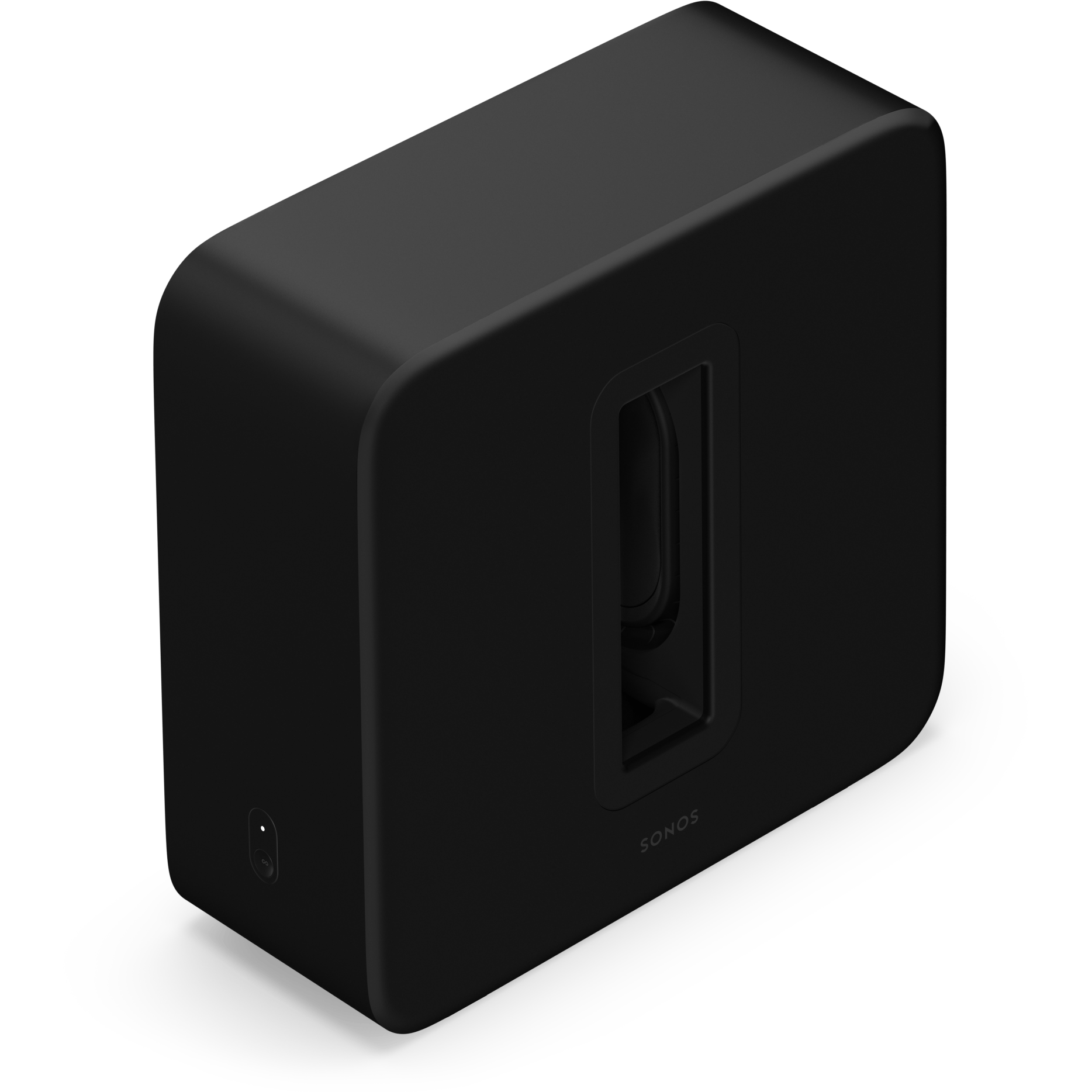 Sonos Sub 4 in Black, angled view