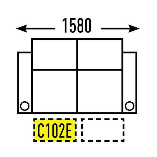 2 Seater - Straight - No Centre Cup