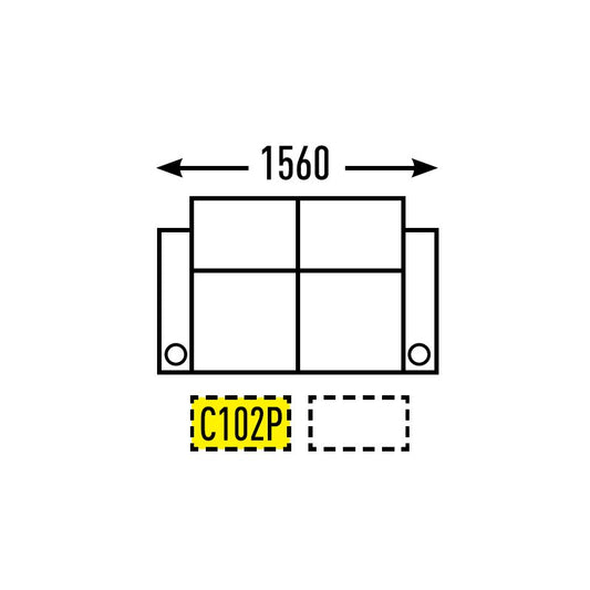 2 Seater - Straight - No Centre Cup