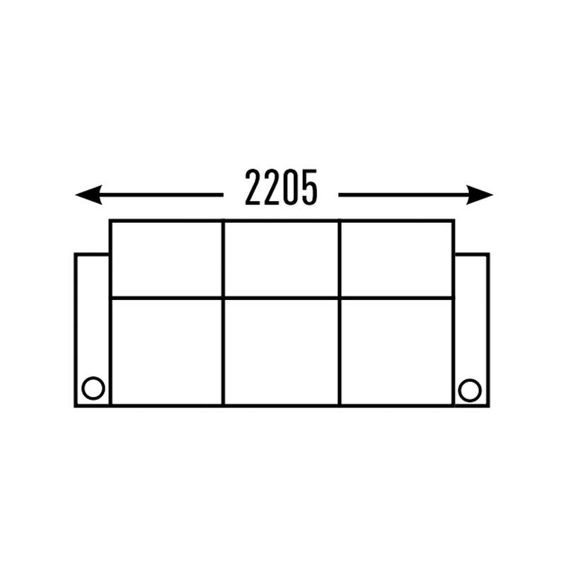 3 Seater - Straight - No Centre Cup