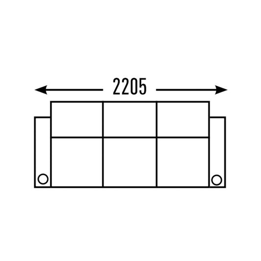 3 Seater - Straight - No Centre Cup