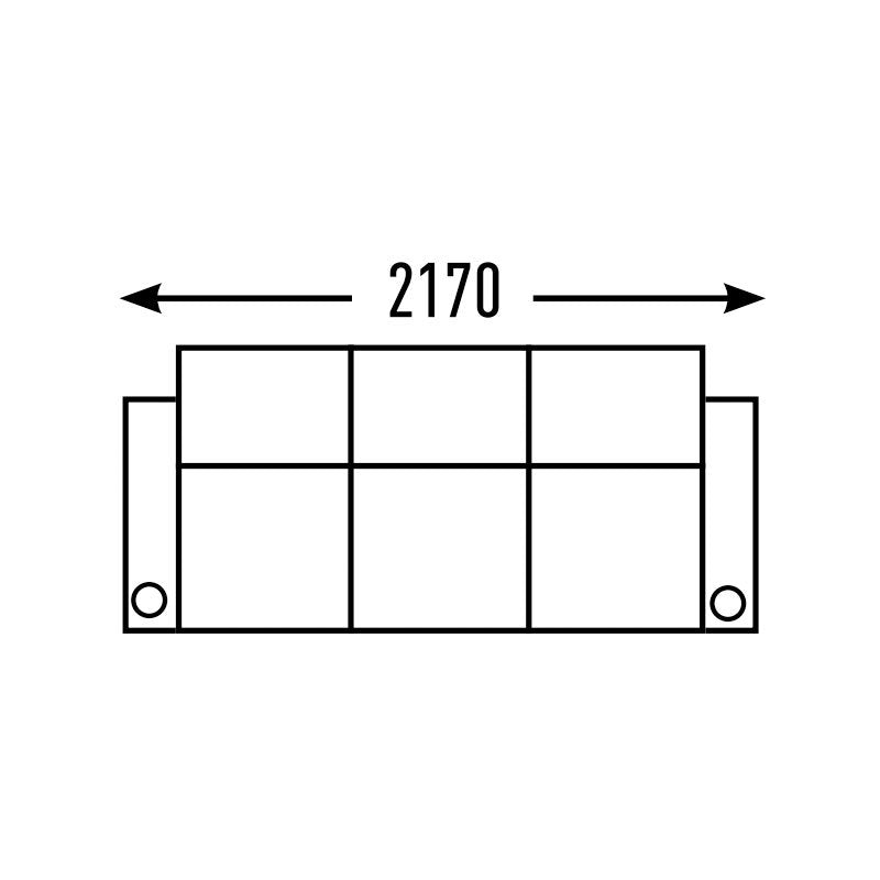 3 Seater - Straight - No Centre Cup