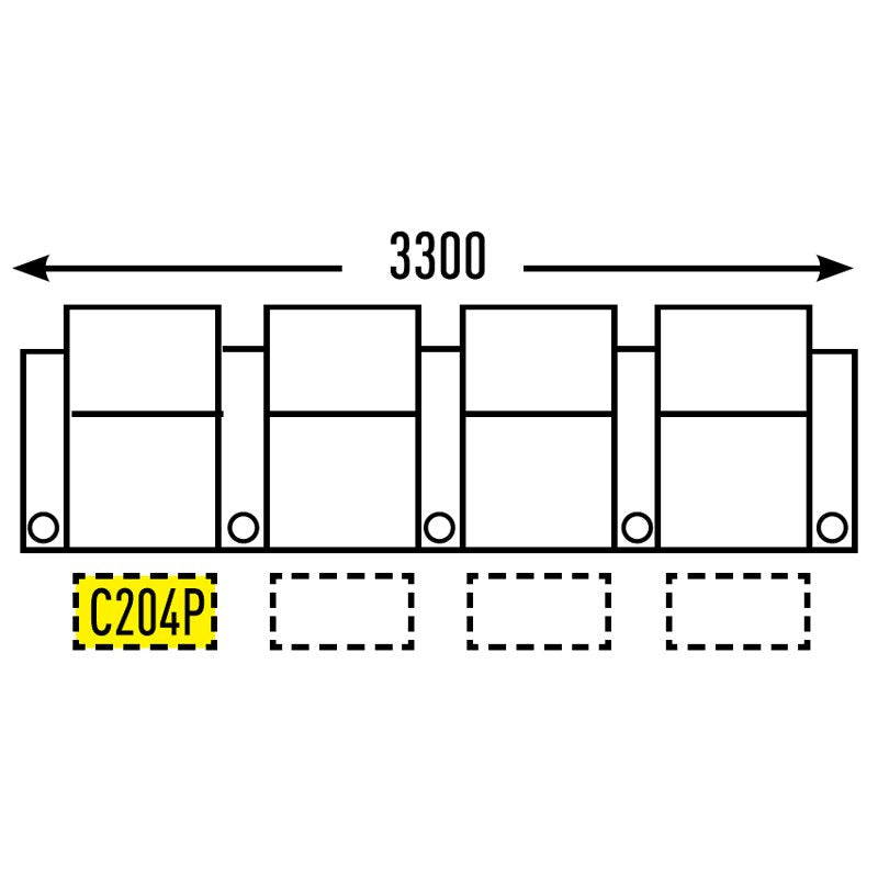 4 Seater - Straight - Single Cup Middle