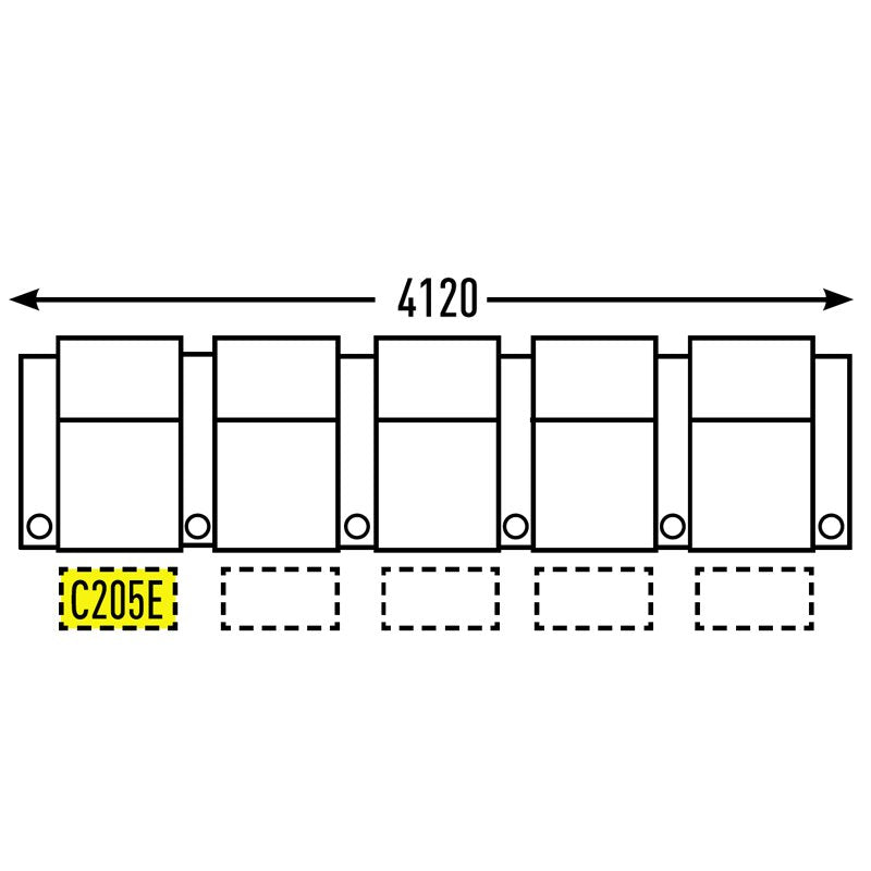 5 Seater - Straight - Single Cup Middle