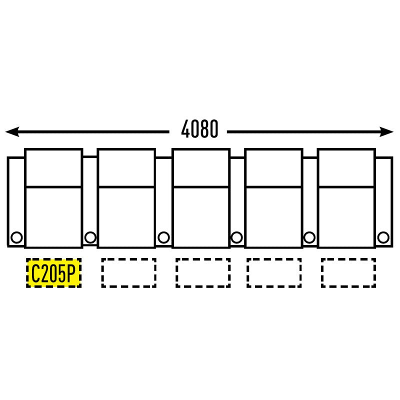 5 Seater - Straight - Single Cup Middle