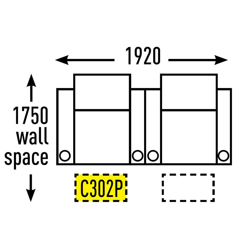 2 Seater - Straight - Double Cup Middle