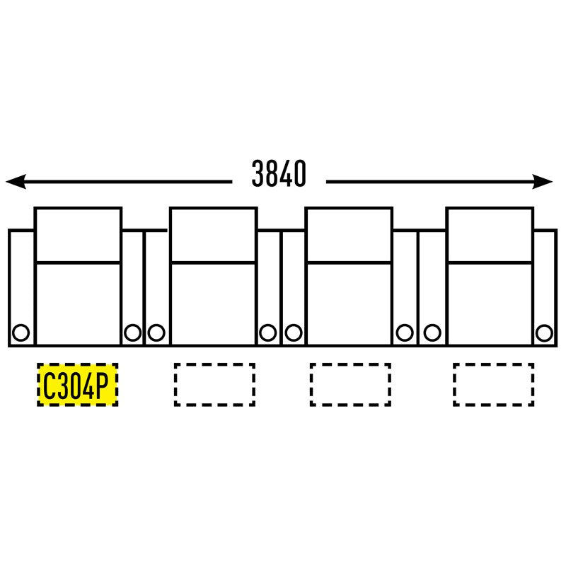 4 Seater - Straight - Double Cup Middle