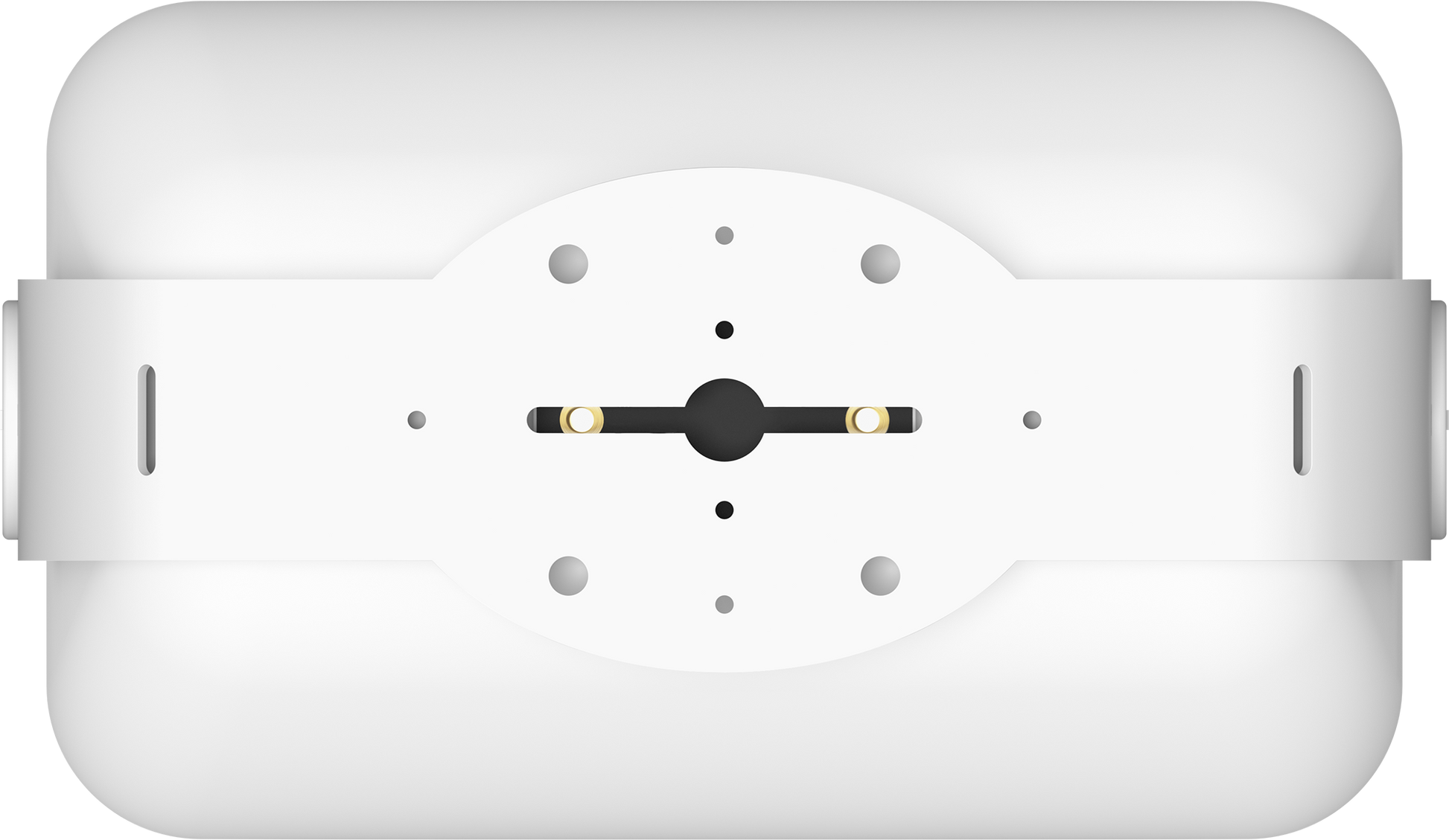 Back view of a white outdoor speaker